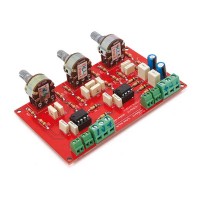 Three-band stereo tone control for adjusting bass, midrange, and treble - in kit